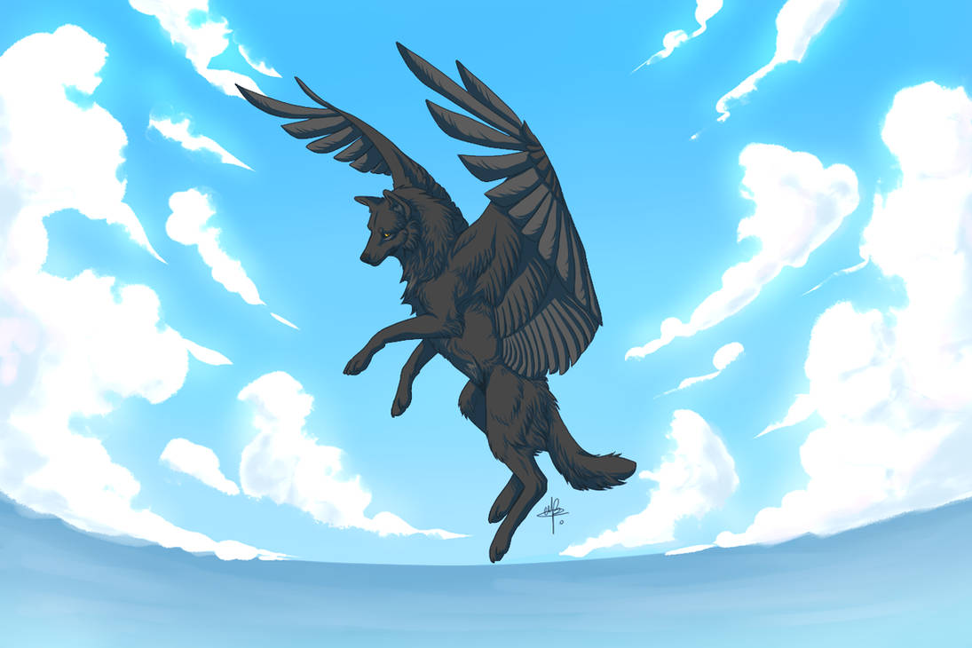 Flying wolf by MayhW on DeviantArt