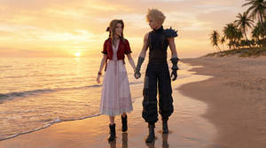Walking at the beach