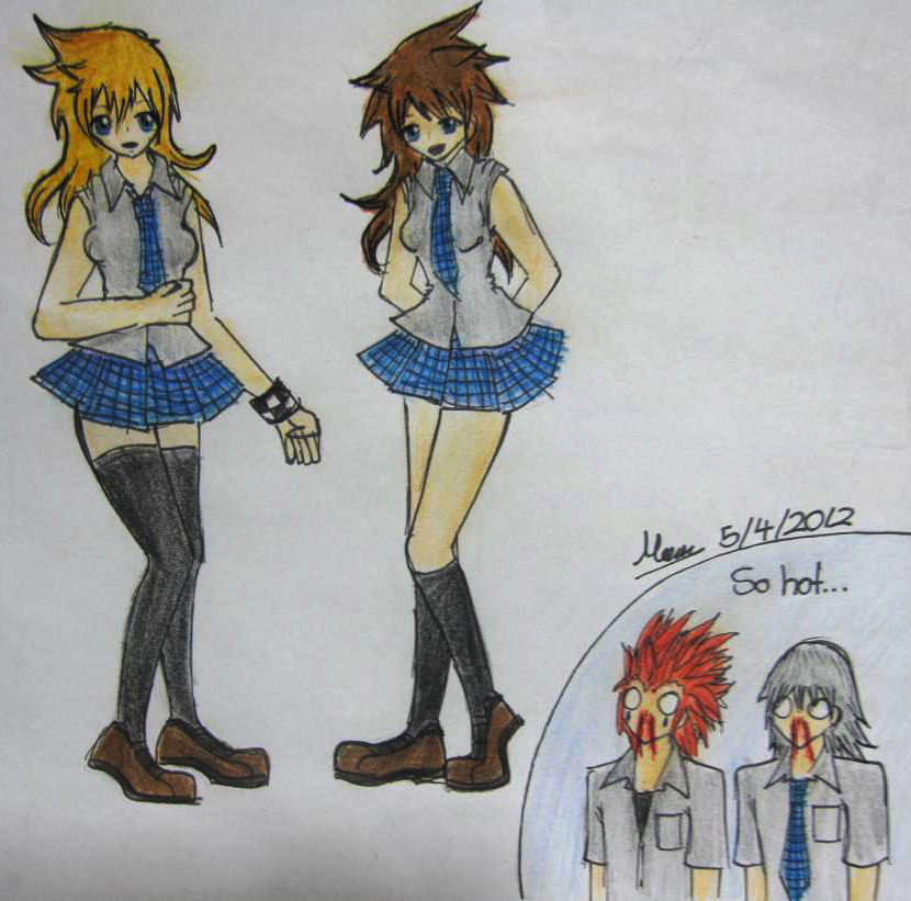 KH-fem Roxas and Sora 3... by MarieyeohKH24 on DeviantArt