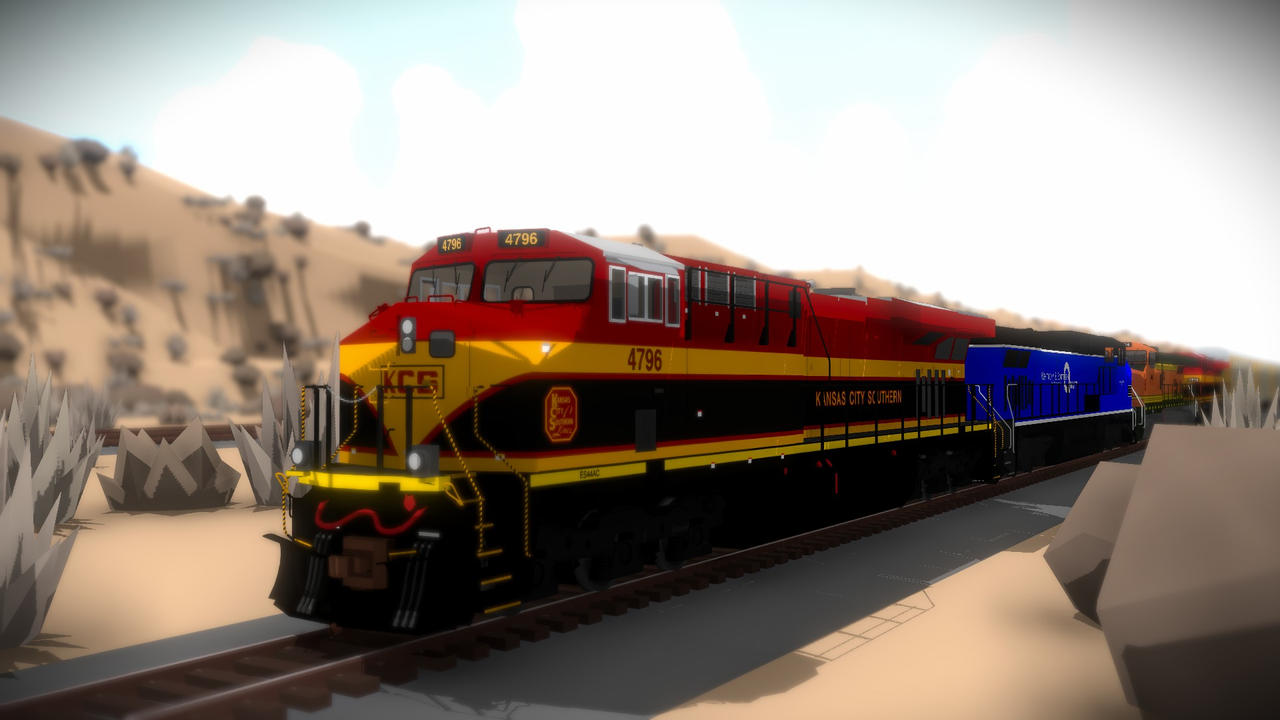 KCS Autorack with KSRR C44ACM Trailing 2nd by Miraitchi32 on DeviantArt