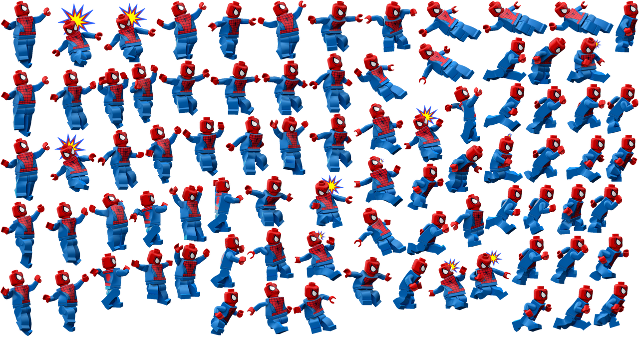 Lego Ultimate SpiderMan sprite sheet by Popgamer06 on DeviantArt