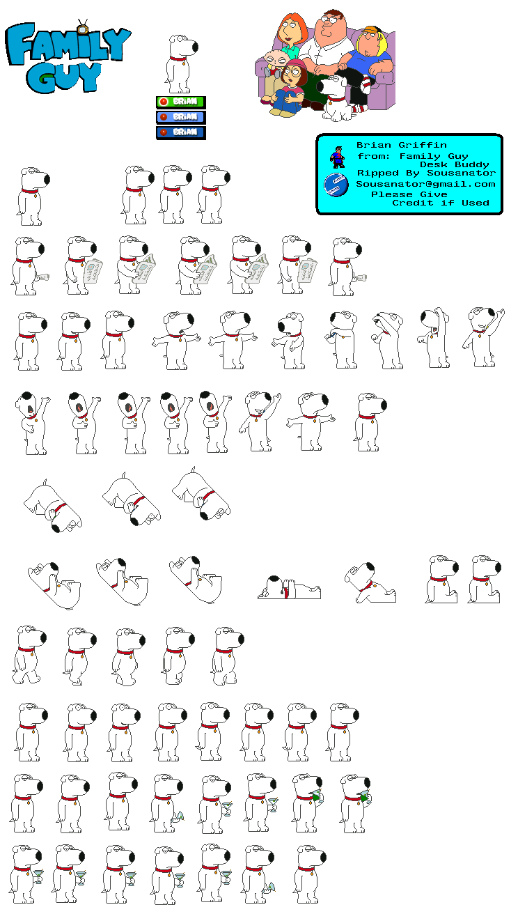 Css Family Guy Brian Griffin spritesheet by Popgamer06 on DeviantArt