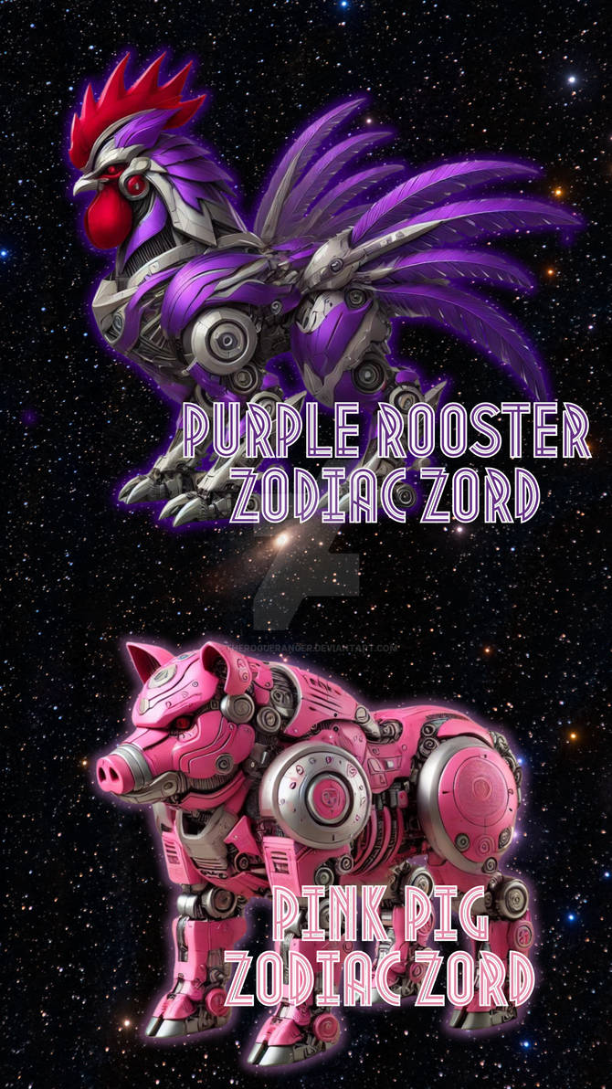 Power Rangers ZQ - Purple Rooster, Pink Pig Zords by TheRogueRanger on ...