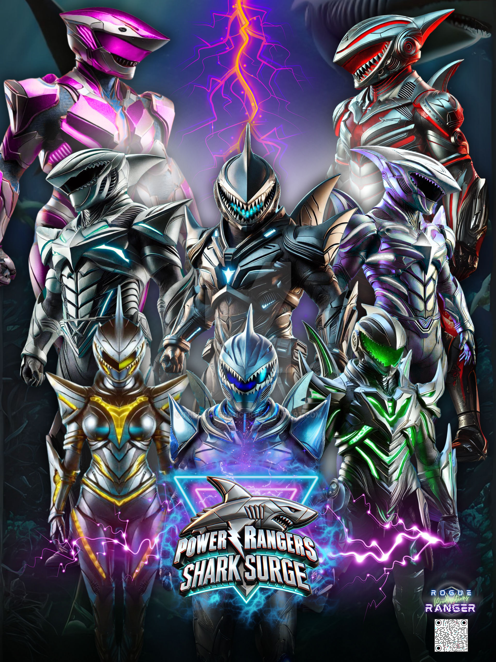 Power Rangers Shark Surge Poster by TheRogueRanger on DeviantArt