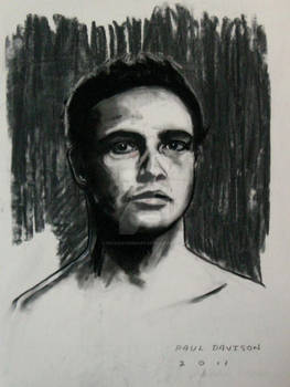 Marlon Brando,charcoal