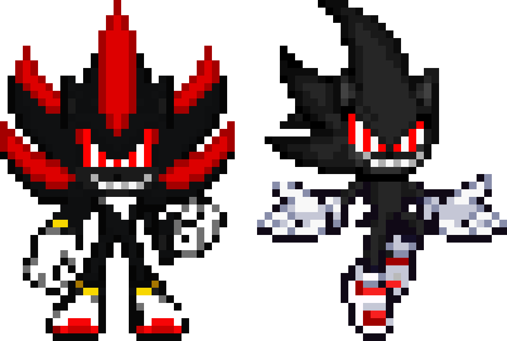 Dark Fleetway Hyper Sonic And Shadow by darksondash on DeviantArt