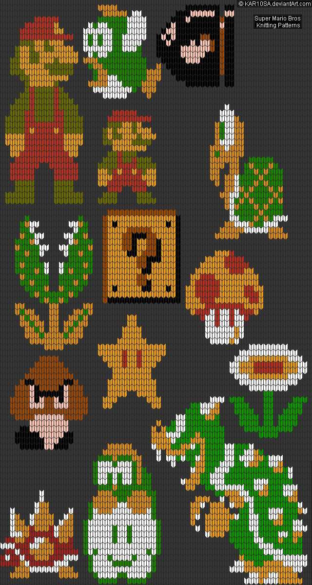 NES Super Mario Bros Knitting Patterns by KAR10SA on DeviantArt