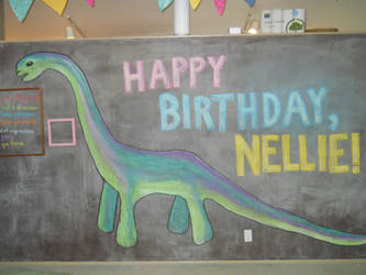 Birthday Party Chalkboard Dinosaur