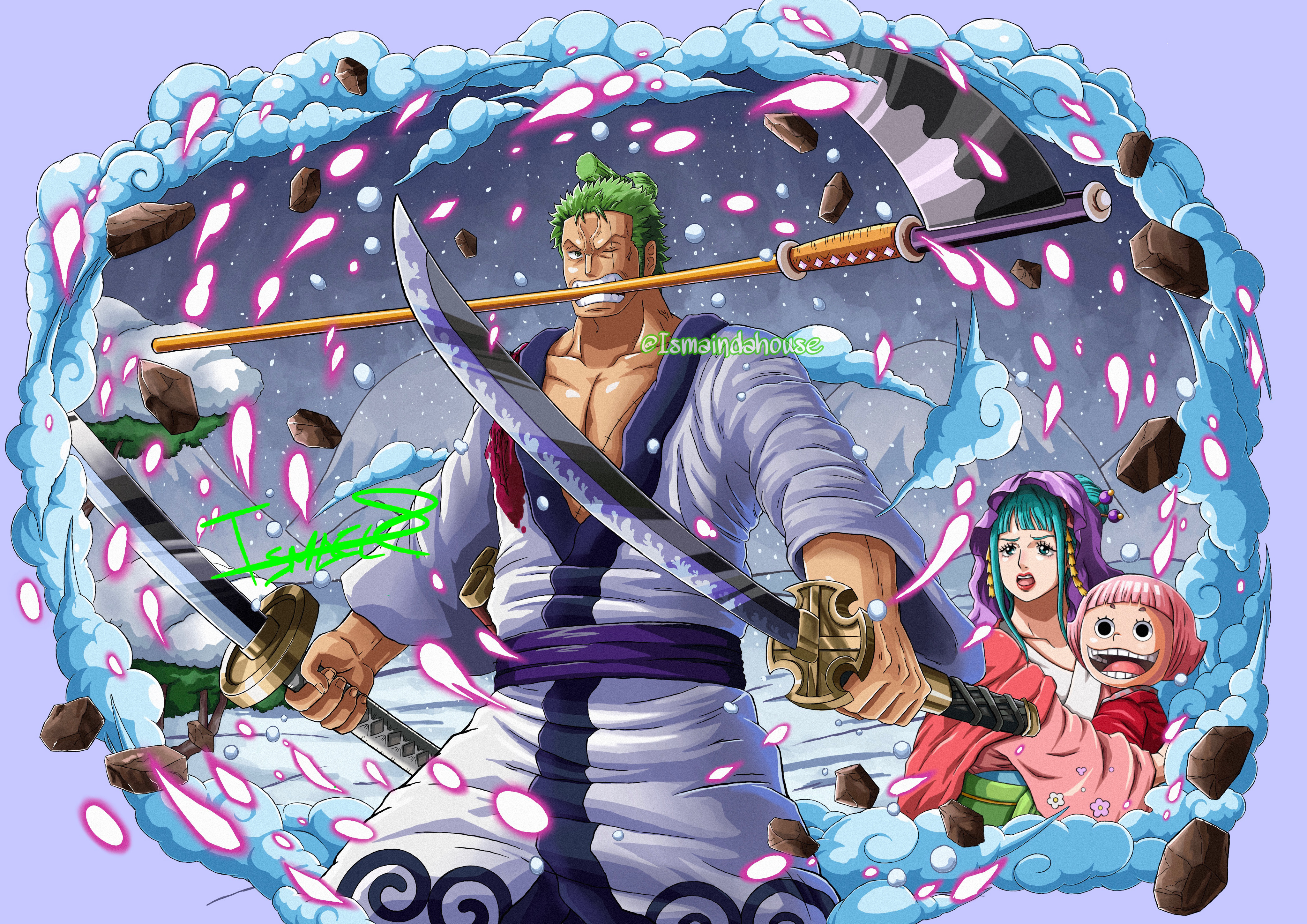 FANART : Zoro wielding Yoru and Murakumogiri : r/OnePiece