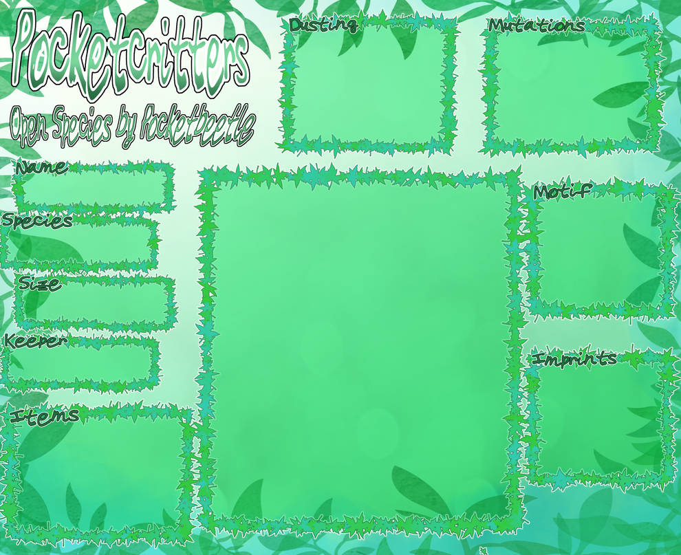 Leafy Pocketcritter Registration Sheet by pocketbeetle on DeviantArt