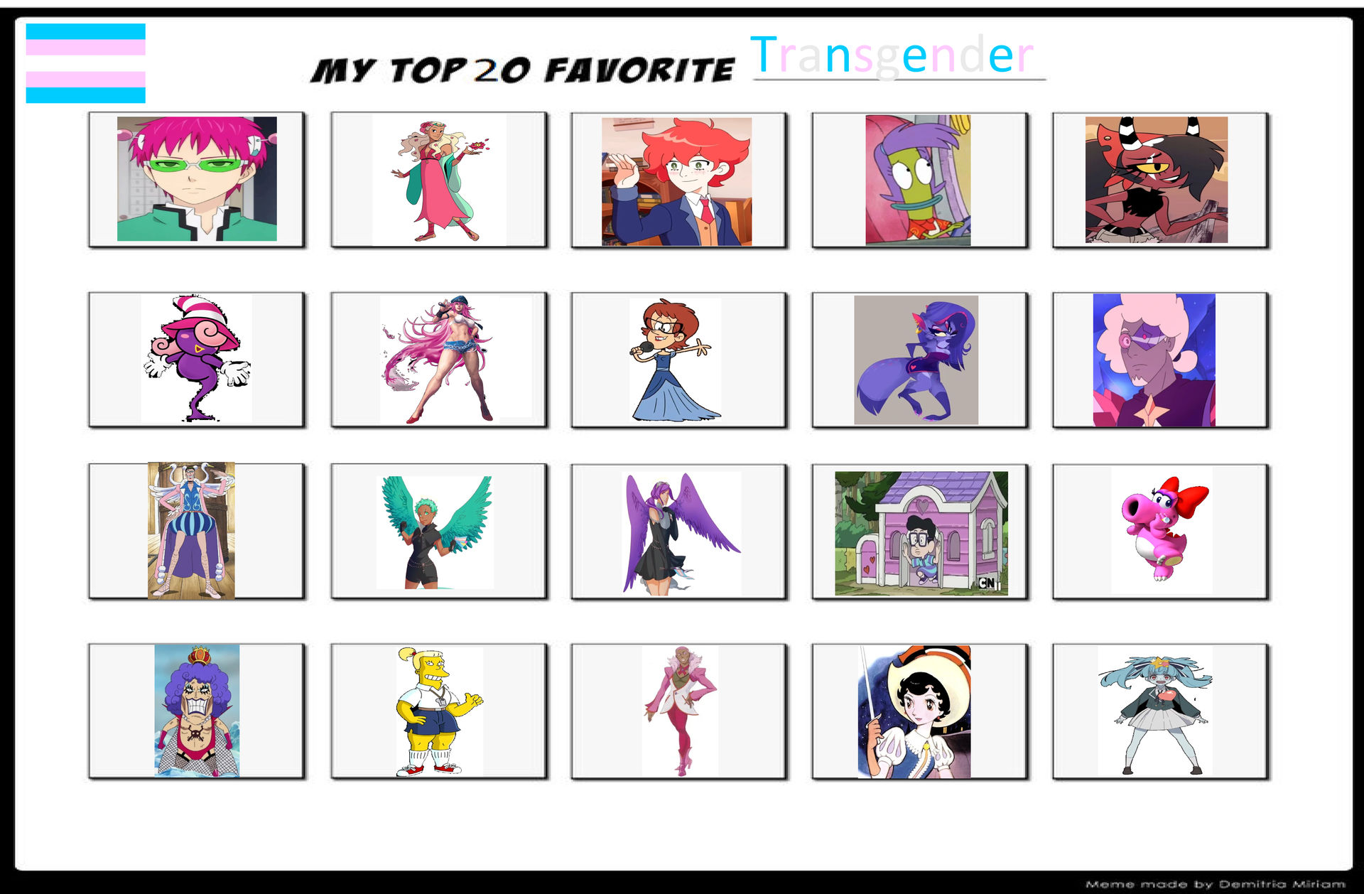 Trans Characters In Media My top 20 favorite Transgender characters by alyssaloyd on DeviantArt