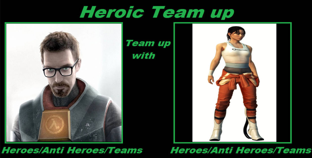 Gordon team up with Chell by alyssaloyd on DeviantArt