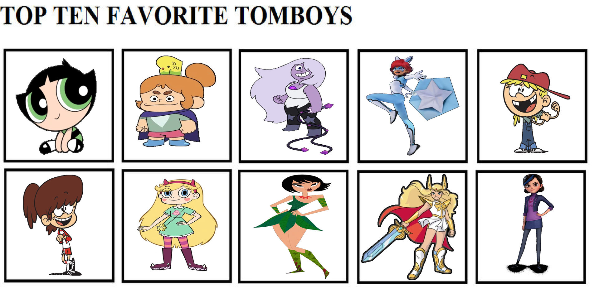 Top 10 favorite tomboys by alyssaloyd on DeviantArt