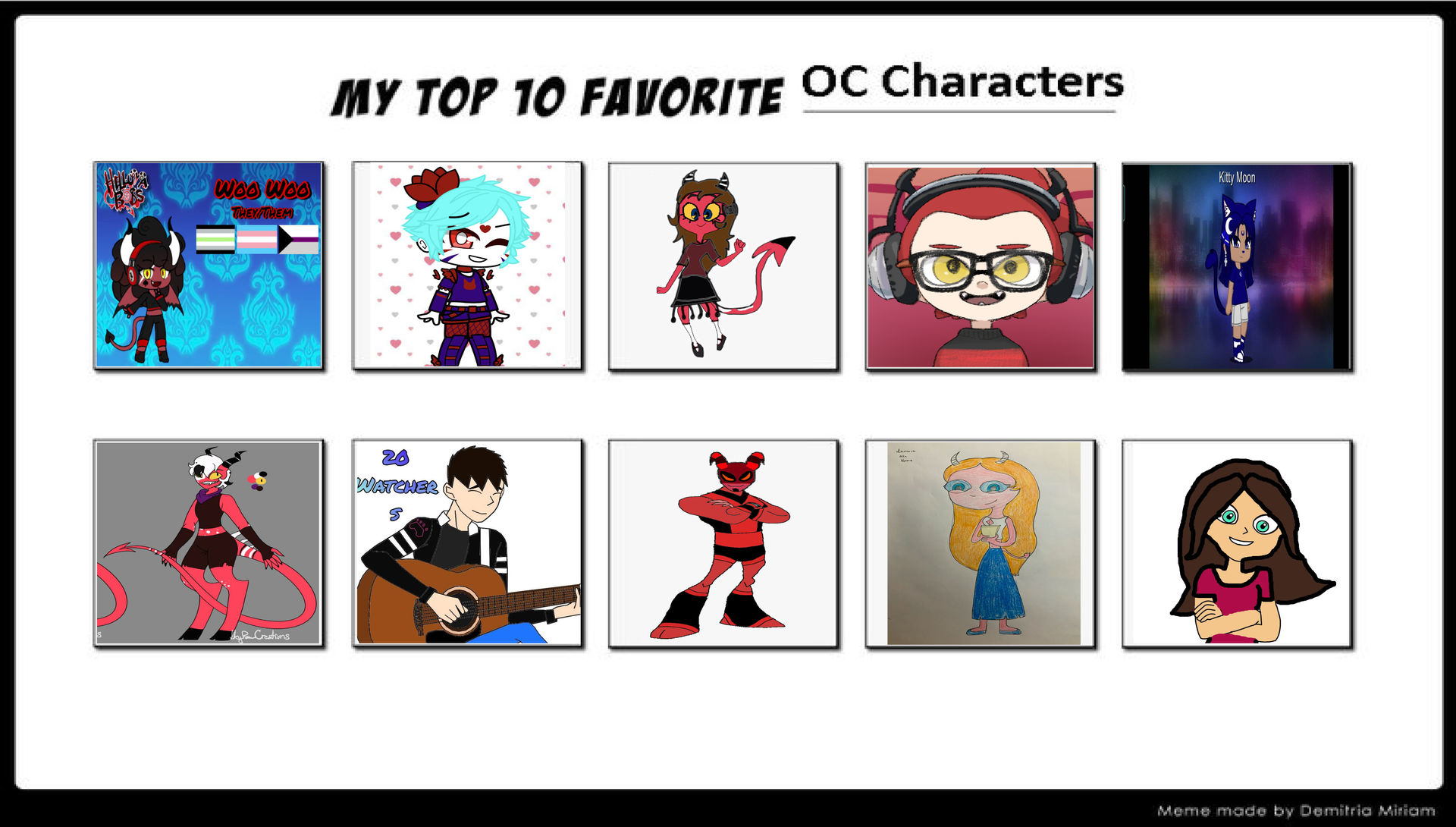 My top 10 favorite Oc Characters by alyssaloyd on DeviantArt
