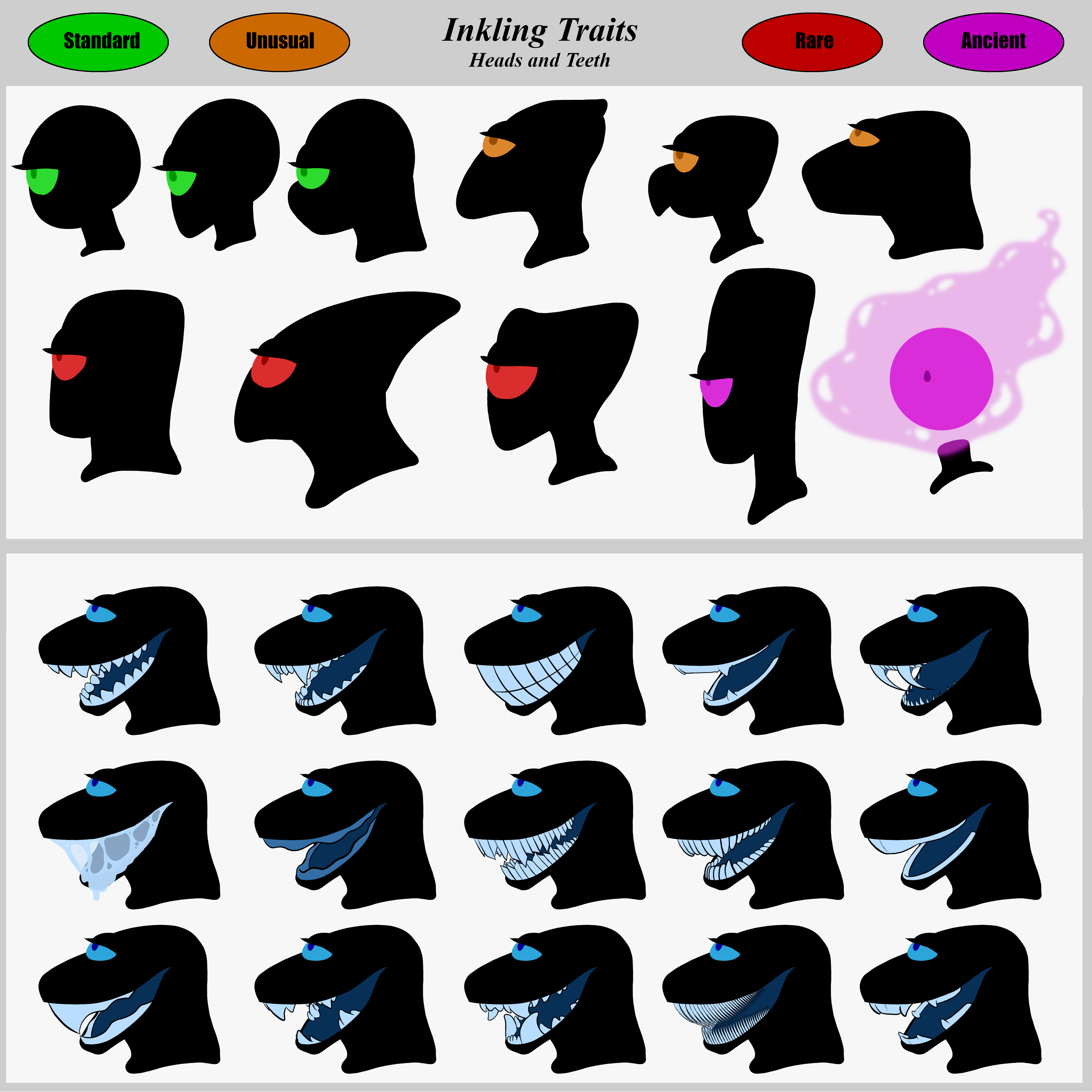Inkling Head and Teeth Types by TheShiaxArtist on DeviantArt