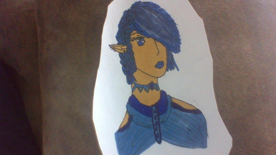 Blue-haired elf portrait - wide 5