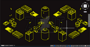 Muebles Sanitario Vista Isometrica AutoCAD