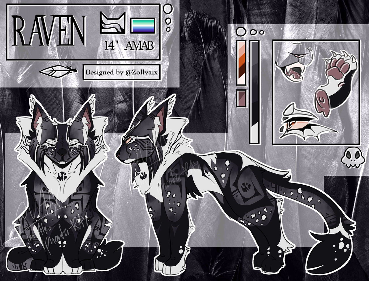 Raven - Reference sheet - Requested by Phanta-ray on DeviantArt
