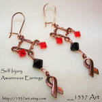 Self Injury Awareness Earrings by 1337-Art