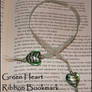 Green Hearts Ribbon Bookmark