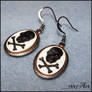 Black Skull Cameo Earrings