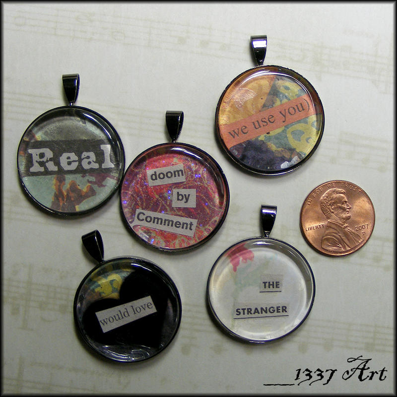 Oops Mixed Media Pendants