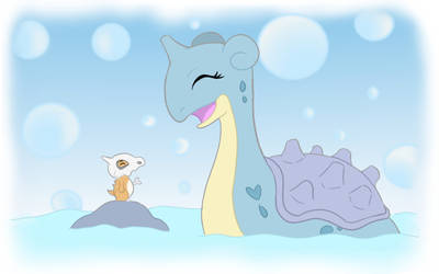 Mother Lapras and Child Cubone
