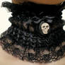 Gothic Collar Necklace with Skull Cameo