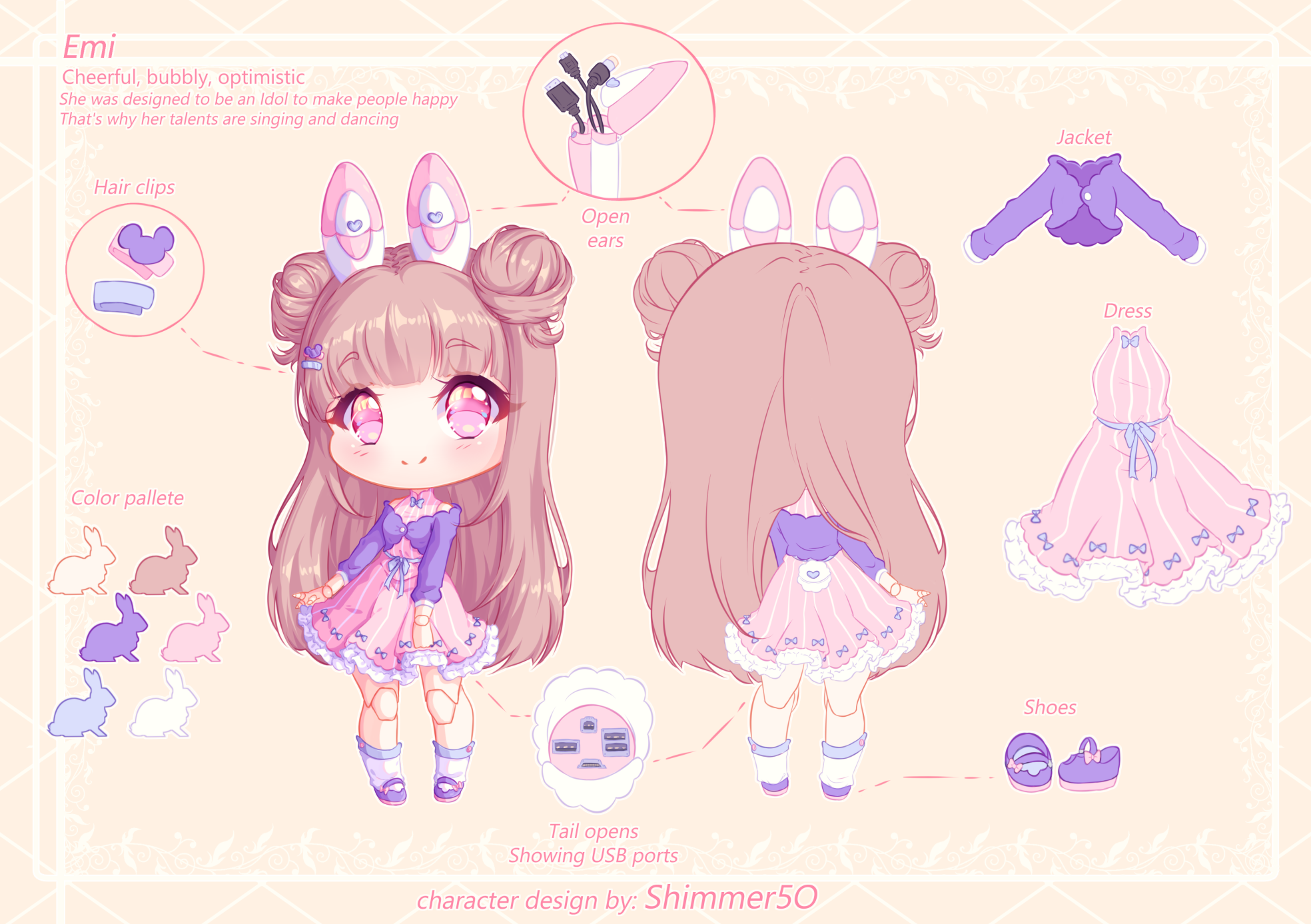 AT - Udroid Character design - Nyannpuff by Shimmer5O
