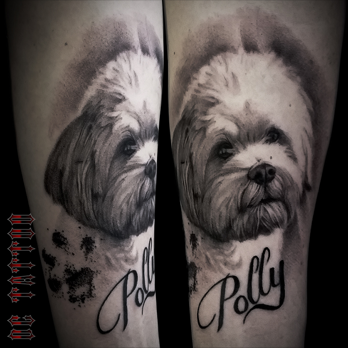 Dog portrait tattoo by Disse86 on DeviantArt