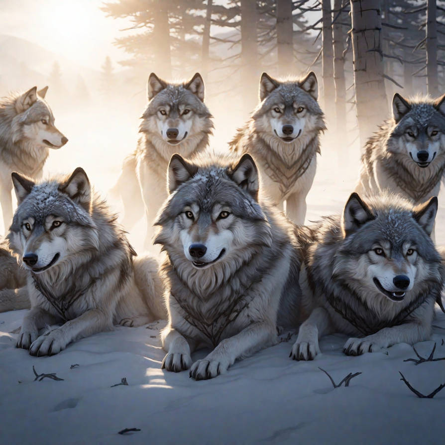 A pack of wolves spends their days in winter by GiorgioQuePee8081 on ...