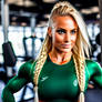 AI Green Suited Muscle Girl 3