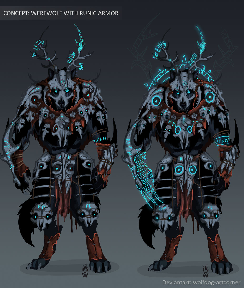 Runic Armored Werewolf Concept by Wolfdog-ArtCorner on DeviantArt