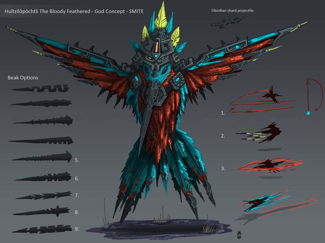 Huitzilopochtli The Bloody Feathered - God Concept by Wolfdog-ArtCorner ...