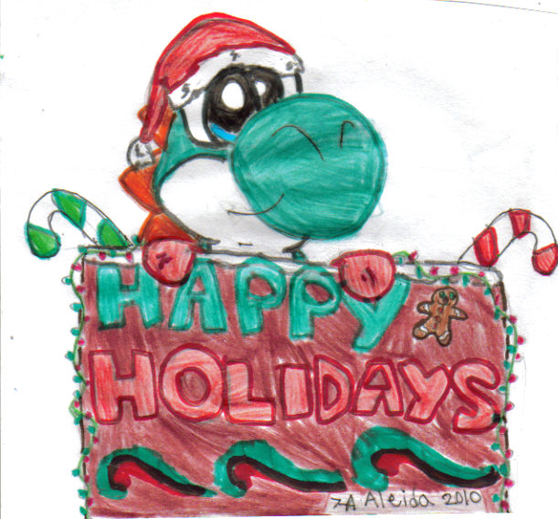 happy holidays from yoshi