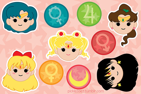 sailor moon sticker sheet 4x6 in by pickletoez on deviantart