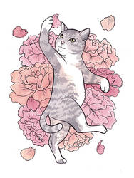 Floral Dancing Kitty