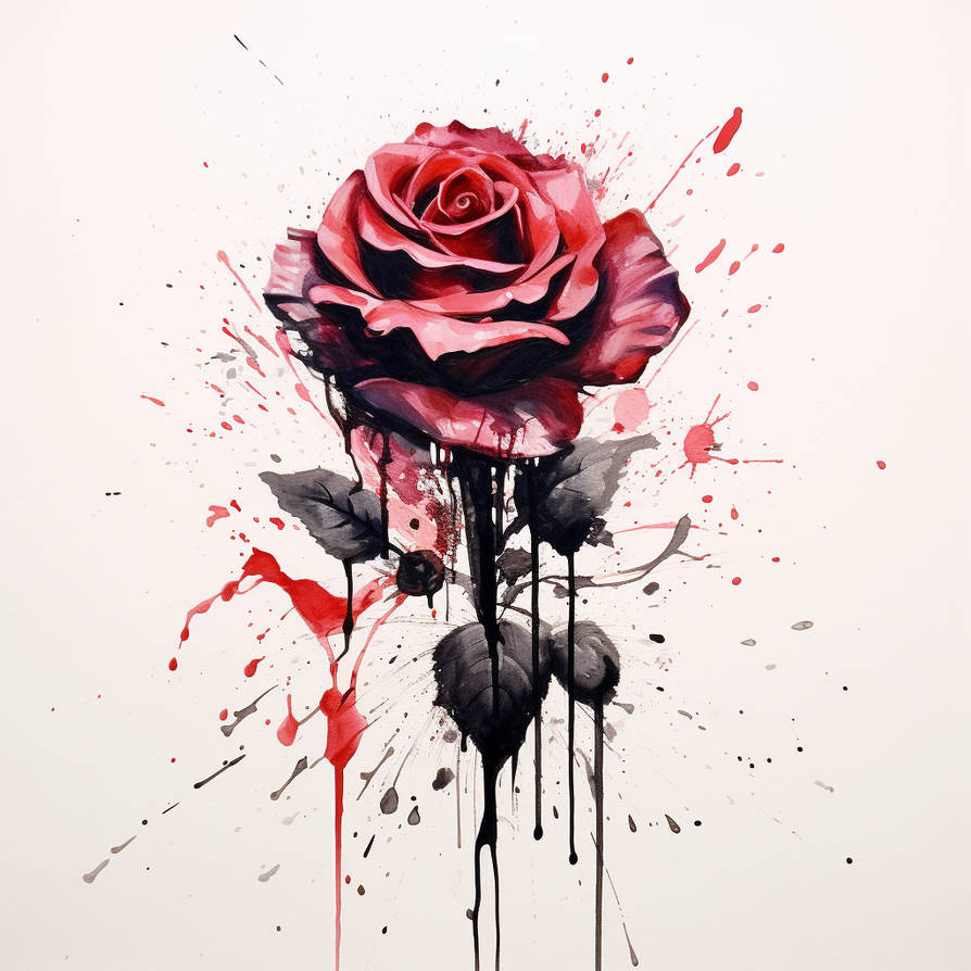 Ink painting Rose by Dagobert345 on DeviantArt