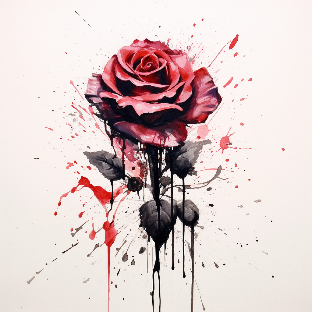 Ink painting Rose by Dagobert345 on DeviantArt