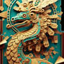a picture of a Quetzalcoatl in the style of gol