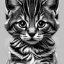 Abstract image of kittens  Vector in black and 