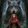 Caperucita roja abrazada al lobo feroz dark fan