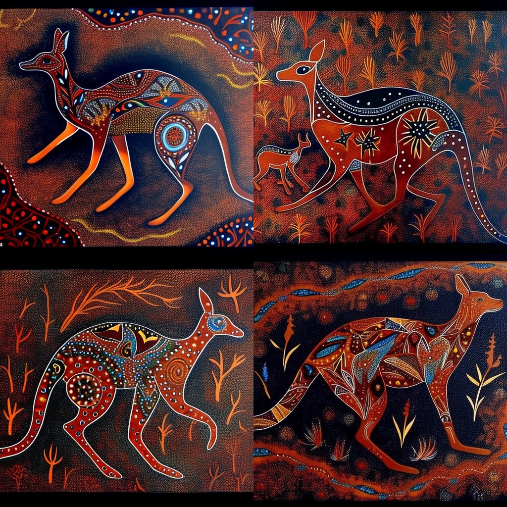 20221227 Australian Aboriginal Kangaroos by nohohon177 on DeviantArt