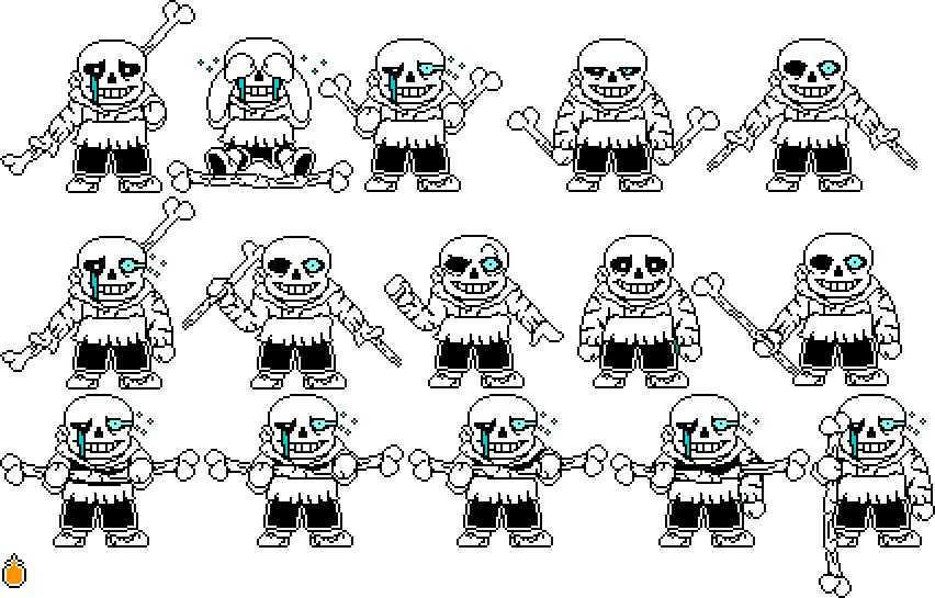 Undertale Sans battle sprite sheet by flambeworm370 on DeviantArt