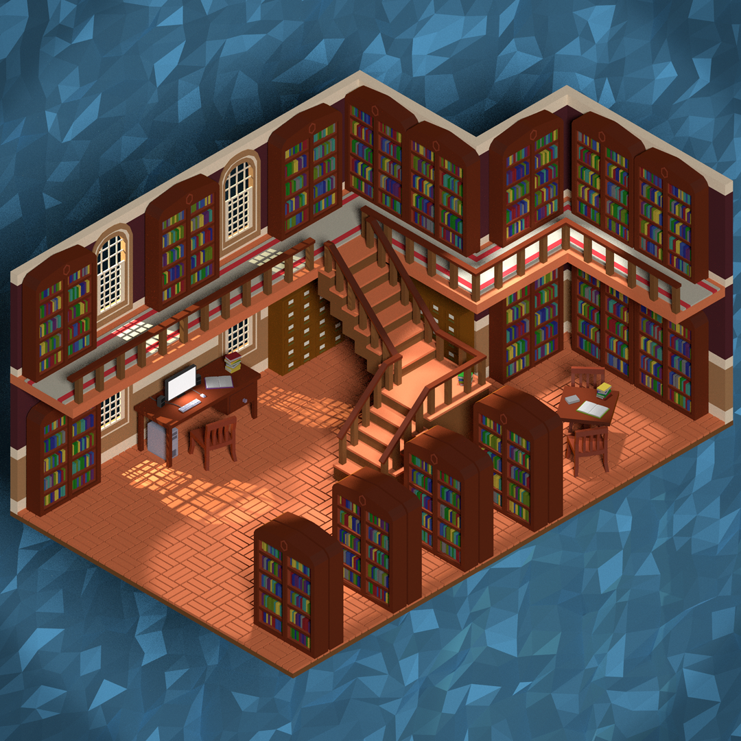 Low Poly Isometric Library by Obsidianmoon13 on DeviantArt
