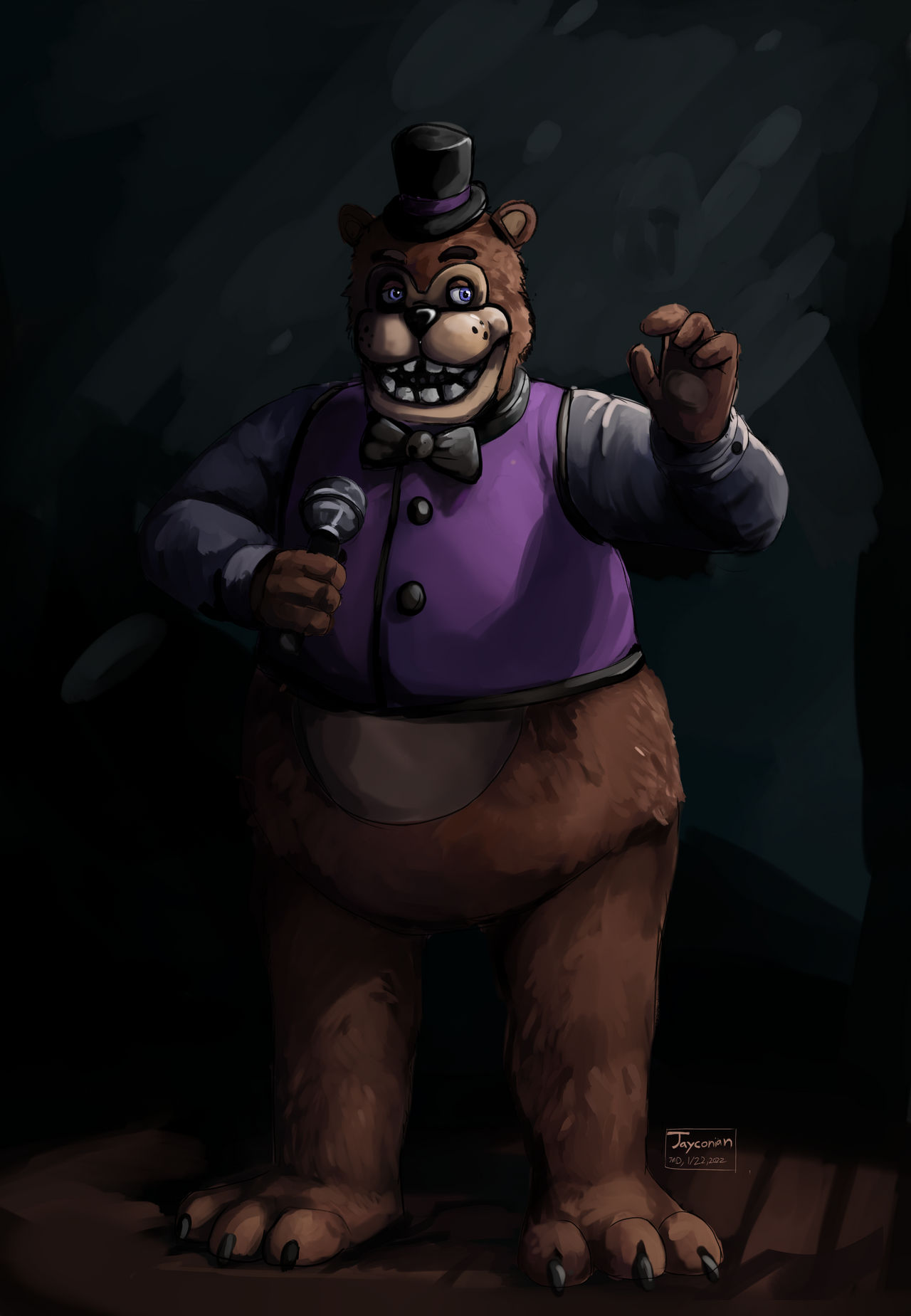 Freddy fazbear fan art in disco elysium style
