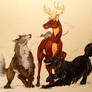 Moony, Wormtail, Padfoot, and Prongs