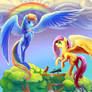 Triptych - Fluttershy and rainbow's rainbow.