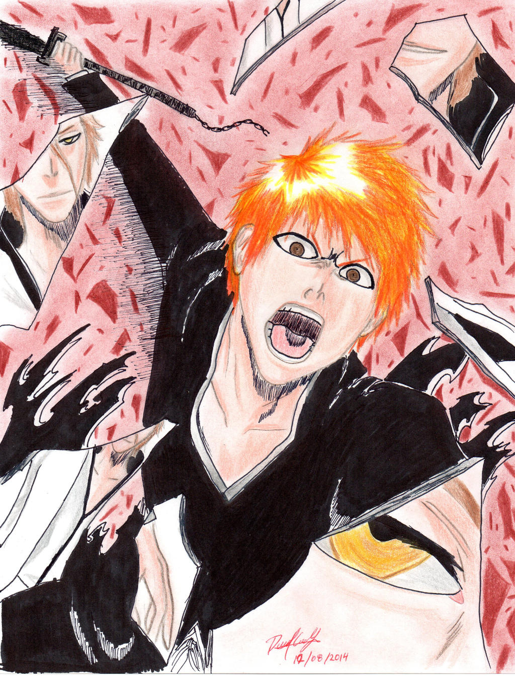 Ichigo vs Aizen (WSJ cover, Bleach 392)