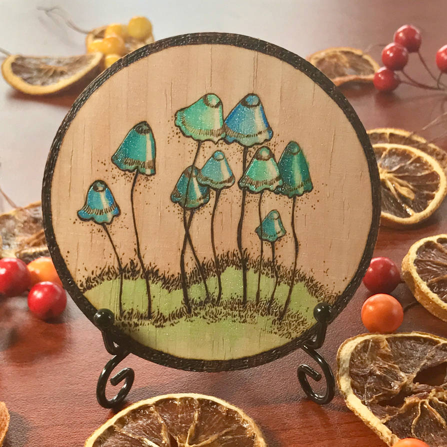 Pyrography Mushrooms by mercurialfox on DeviantArt